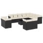 vidaXL Set de sofás de jardín y cojines 13 pzas ratán sintético negro vidaXL Set de sofás de jardín y cojines 13 pzas ratán sintético negro