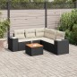 vidaXL Set de sofás de jardín 6 piezas y cojines ratán sintético negro vidaXL Set de sofás de jardín 6 piezas y cojines ratán sintético negro