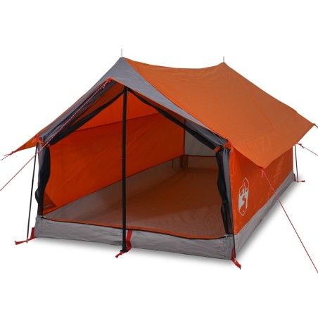 vidaXL Tienda de campaña 2 personas tafetán 185T gris y naranja