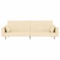 vidaXL Sofá cama de 2 plazas con dos almohadas tela color crema
