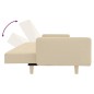 vidaXL Sofá cama de 2 plazas con dos almohadas tela color crema