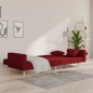 vidaXL Sofá cama de 2 plazas con dos almohadas tela color vino vidaXL Sofá cama de 2 plazas con dos almohadas tela color vino