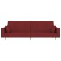 vidaXL Sofá cama de 2 plazas con dos almohadas tela color vino vidaXL Sofá cama de 2 plazas con dos almohadas tela color vino