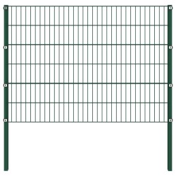 vidaXL Panel de valla con postes hierro verde 1,7x1,2 m