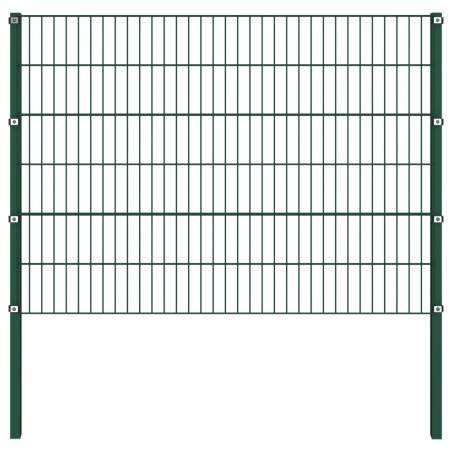vidaXL Panel de valla con postes hierro verde 1,7x1,2 m