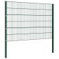 vidaXL Panel de valla con postes hierro verde 1,7x1,2 m vidaXL Panel de valla con postes hierro verde 1,7x1,2 m