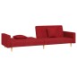 vidaXL Sofá cama de 2 plazas con dos almohadas tela color vino vidaXL Sofá cama de 2 plazas con dos almohadas tela color vino