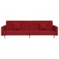 vidaXL Sofá cama de 2 plazas con dos almohadas tela color vino vidaXL Sofá cama de 2 plazas con dos almohadas tela color vino