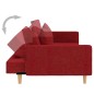 vidaXL Sofá cama de 2 plazas con dos almohadas tela color vino vidaXL Sofá cama de 2 plazas con dos almohadas tela color vino