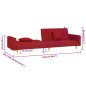 vidaXL Sofá cama de 2 plazas con dos almohadas tela color vino vidaXL Sofá cama de 2 plazas con dos almohadas tela color vino