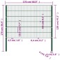 vidaXL Panel de valla con postes hierro verde 1,7x1,2 m vidaXL Panel de valla con postes hierro verde 1,7x1,2 m