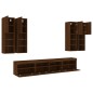 vidaXL Muebles de TV de pared con luces LED 7 piezas marrón roble vidaXL Muebles de TV de pared con luces LED 7 piezas marrón roble