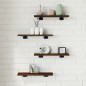 vidaXL Estantes pared 4 uds madera ingeniería marrón roble 40x10x1,5cm vidaXL Estantes pared 4 uds madera ingeniería marrón roble 40x10x1,5cm