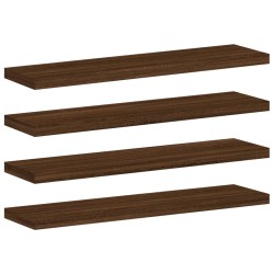 vidaXL Estantes pared 4 uds madera ingeniería marrón roble 40x10x1,5cm