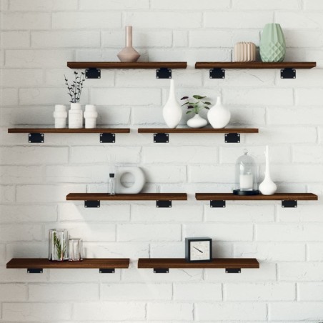 vidaXL Estantes pared 8uds madera ingeniería marrón roble 40x10x1,5 cm