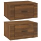 vidaXL Mesitas de noche de pared 2 uds color roble marrón 50x36x25 cm vidaXL Mesitas de noche de pared 2 uds color roble marrón 50x36x25 cm