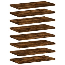 vidaXL Estantes pared 8 uds madera ingeniería roble humo 40x20x1,5 cm