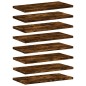 vidaXL Estantes pared 8 uds madera ingeniería roble humo 40x20x1,5 cm
