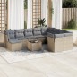 vidaXL Set de sofás de jardín 11pzas con cojines ratán sintético beige vidaXL Set de sofás de jardín 11pzas con cojines ratán sintético beige