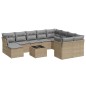 vidaXL Set de sofás de jardín 11pzas con cojines ratán sintético beige vidaXL Set de sofás de jardín 11pzas con cojines ratán sintético beige