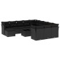 vidaXL Set de sofás de jardín y cojines 13 pzas ratán sintético negro vidaXL Set de sofás de jardín y cojines 13 pzas ratán sintético negro