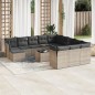 vidaXL Set sofás de jardín con cojines 13 piezas ratán sintético gris vidaXL Set sofás de jardín con cojines 13 piezas ratán sintético gris