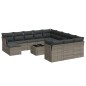 vidaXL Set sofás de jardín con cojines 13 piezas ratán sintético gris vidaXL Set sofás de jardín con cojines 13 piezas ratán sintético gris