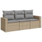 vidaXL Juego de sofás de jardín con cojines beige 3 pzas ratán PE vidaXL Juego de sofás de jardín con cojines beige 3 pzas ratán PE