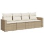 vidaXL Juego de sofás jardín con cojines 4 pzas ratán sintético beige vidaXL Juego de sofás jardín con cojines 4 pzas ratán sintético beige