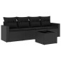 vidaXL Set de muebles de jardín 5 pzas y cojines ratán sintético negro vidaXL Set de muebles de jardín 5 pzas y cojines ratán sintético negro