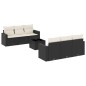 vidaXL Set de comedor de jardín 7 pzas y cojines ratán sintético negro vidaXL Set de comedor de jardín 7 pzas y cojines ratán sintético negro