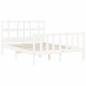 vidaXL Estructura de cama con cabecero madera maciza blanco 120x200 cm