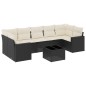 vidaXL Set de sofás de jardín 8 piezas y cojines ratán sintético negro vidaXL Set de sofás de jardín 8 piezas y cojines ratán sintético negro