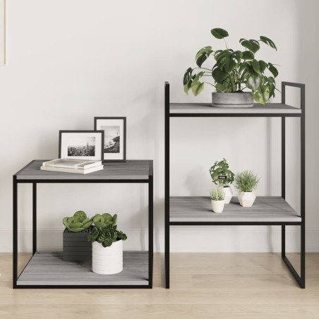 vidaXL Estantes pared 4 uds madera ingeniería gris Sonoma 40x50x1,5 cm