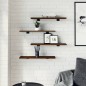 vidaXL Estantes pared 4 uds madera ingeniería marrón roble 60x20x1,5cm vidaXL Estantes pared 4 uds madera ingeniería marrón roble 60x20x1,5cm