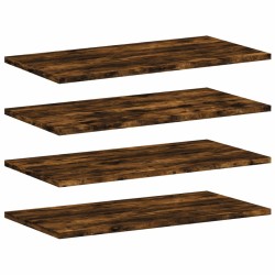 vidaXL Estantes pared 4 uds madera ingeniería roble humo 60x30x1,5 cm