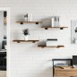vidaXL Estantes pared 4 uds madera ingeniería roble humo 60x30x1,5 cm vidaXL Estantes pared 4 uds madera ingeniería roble humo 60x30x1,5 cm
