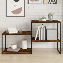 vidaXL Estantes pared 4 uds madera ingeniería roble humo 60x50x1,5 cm