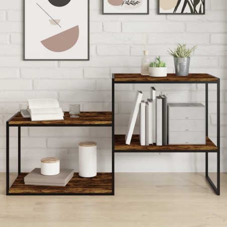 vidaXL Estantes pared 4 uds madera ingeniería roble humo 60x50x1,5 cm
