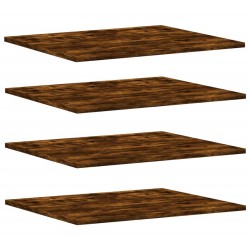 vidaXL Estantes pared 4 uds madera ingeniería roble humo 60x50x1,5 cm