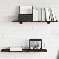 vidaXL Estantes pared 4 uds madera ingeniería roble humo 80x20x1,5 cm