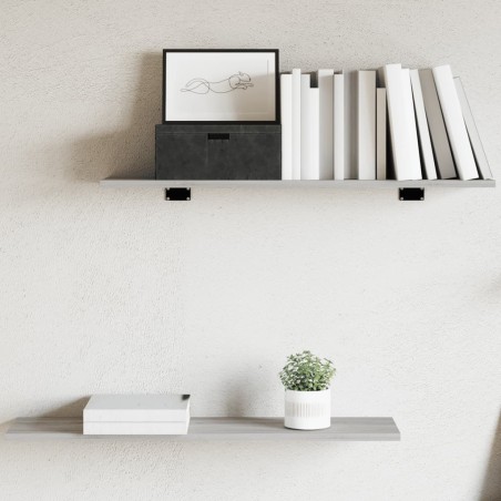 vidaXL Estantes pared 4 uds madera ingeniería gris Sonoma 80x20x1,5 cm