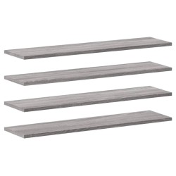 vidaXL Estantes pared 4 uds madera ingeniería gris Sonoma 80x20x1,5 cm
