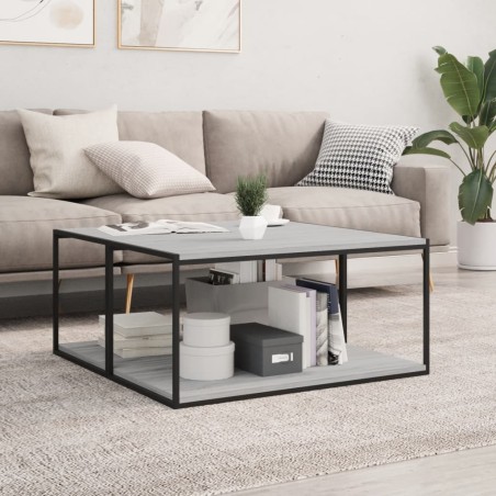 vidaXL Estantes pared 4 uds madera ingeniería gris Sonoma 80x40x1,5 cm
