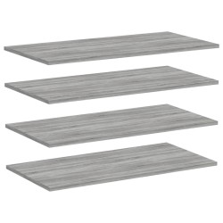 vidaXL Estantes pared 4 uds madera ingeniería gris Sonoma 80x40x1,5 cm