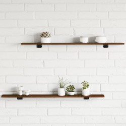 vidaXL Estantes pared 4 uds madera ingeniería marrón 100x10x1,5 cm