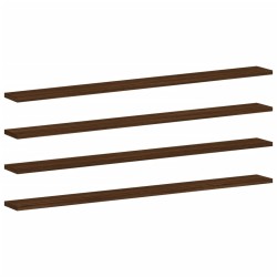vidaXL Estantes pared 4 uds madera ingeniería marrón 100x10x1,5 cm
