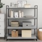 vidaXL Estantes pared 4 uds madera ingeniería gris Sonoma 100x50x1,5cm
