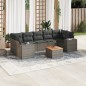 vidaXL Set de sofás de jardín 8 pzas y cojines ratán sintético gris vidaXL Set de sofás de jardín 8 pzas y cojines ratán sintético gris