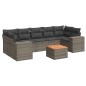 vidaXL Set de sofás de jardín 8 pzas y cojines ratán sintético gris vidaXL Set de sofás de jardín 8 pzas y cojines ratán sintético gris